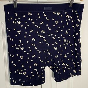 NEW Skims Cotton Rib Women’s Boxer Briefs Navy Floral Size 2X